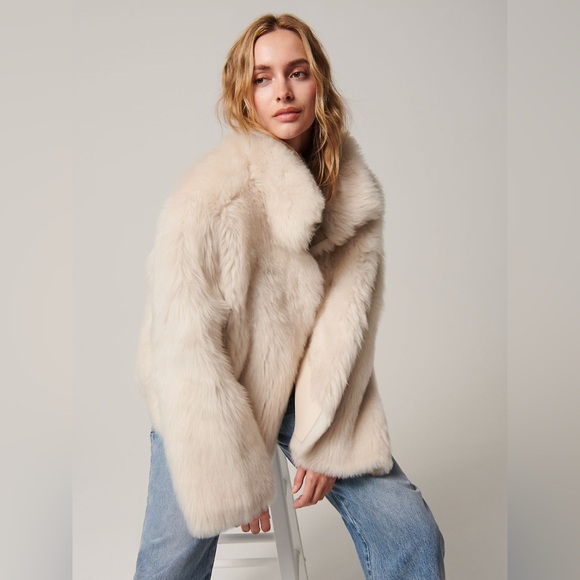 NWT Overland Kylie reversible sheepskin jacket ivory - Picture 2 of 16